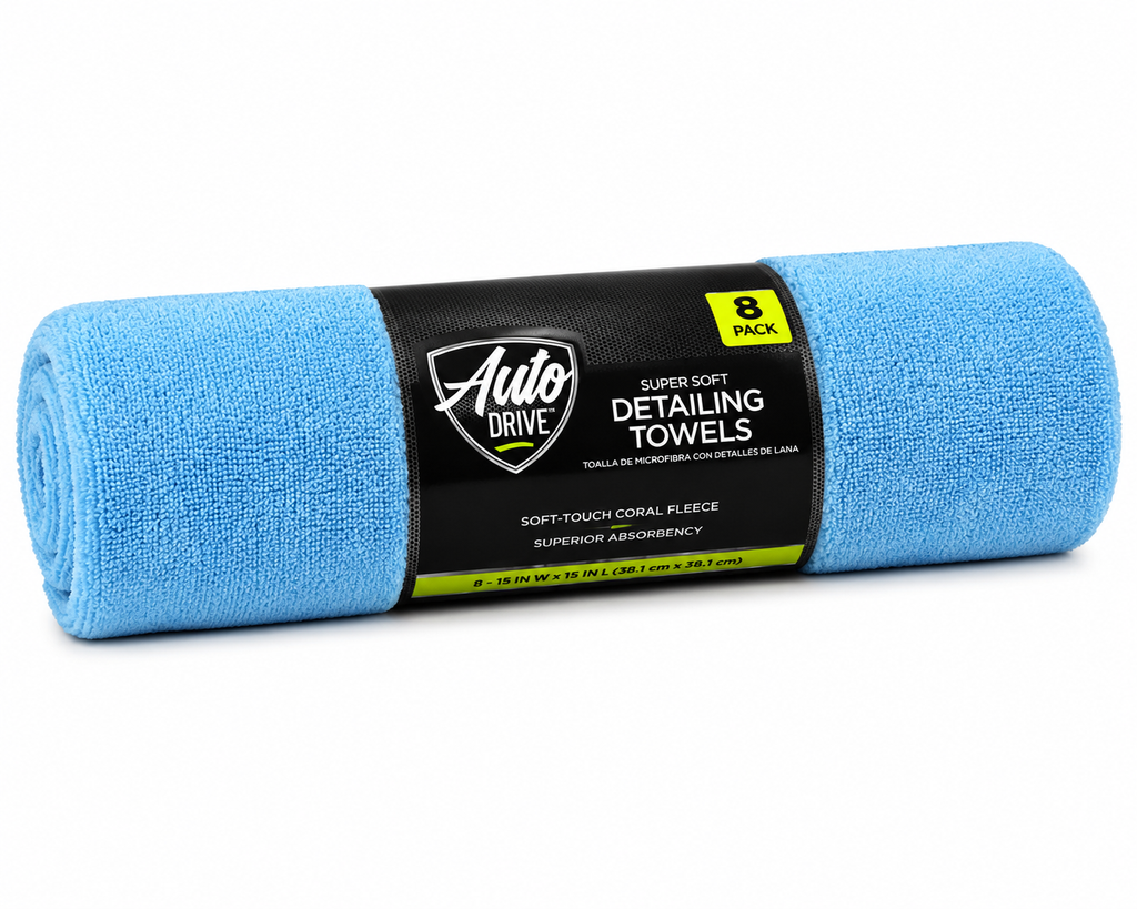 Auto Drive Super Soft Detailing Towels – 8 Pack, 24 Pack & 50 Pack