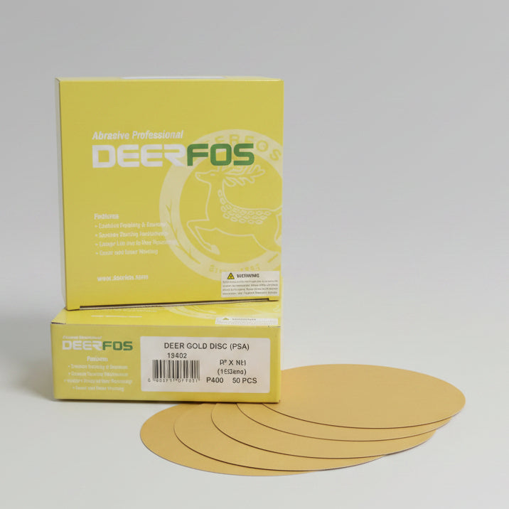 Deerfos Deer Gold 6" PSA Sanding Disc - Solid (No Hole)