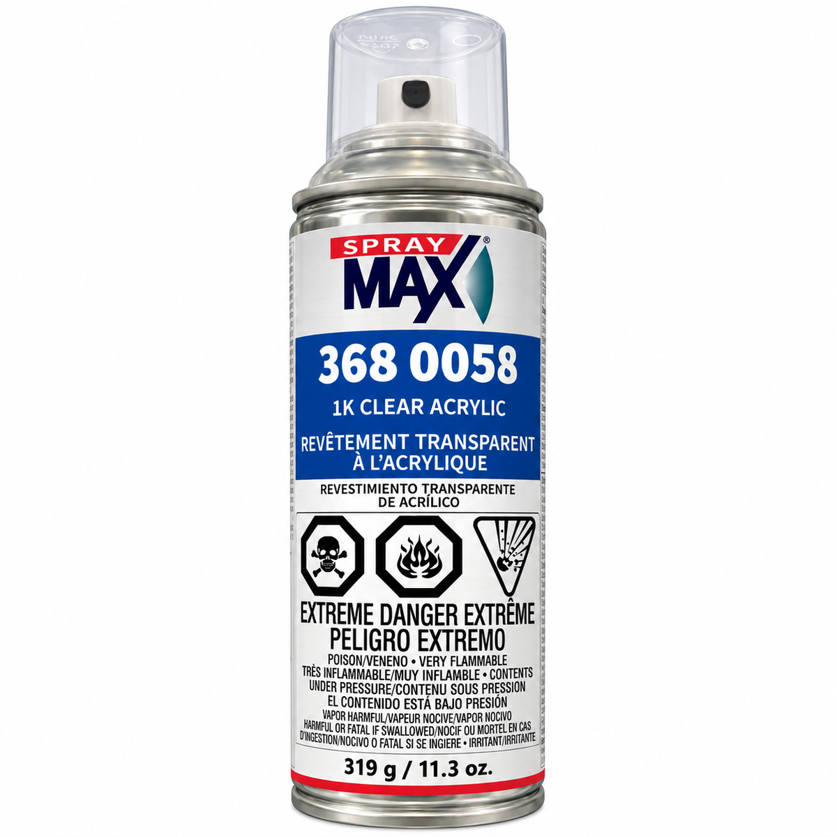 SprayMax 3680058 1K Clear Acrylic Clearcoat – 11.3 oz