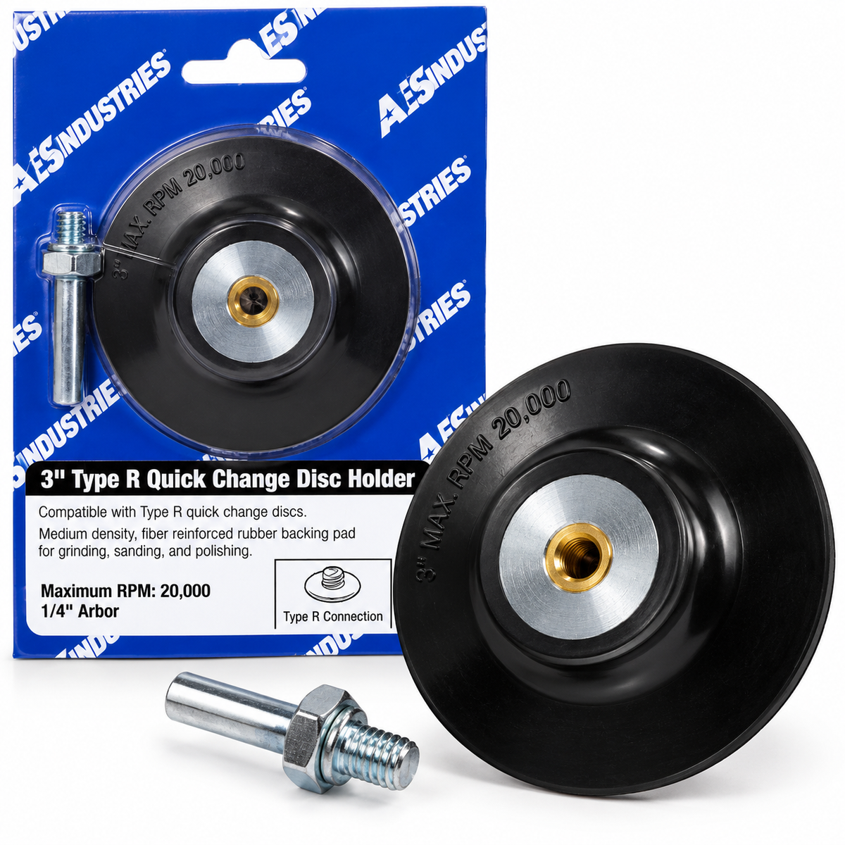 3" Type R Quick Change Disc Holder – Sanding & Grinding Backing Pad | AES 5540