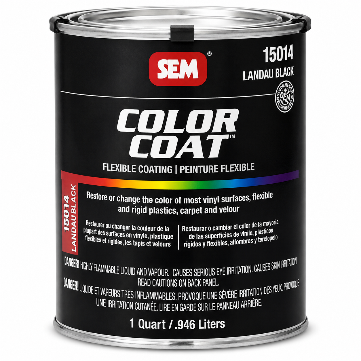 SEM Color Coat 15014 Landau Black Flexible Coating – 1 Quart