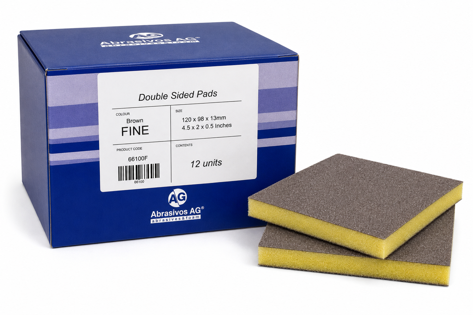 AG Abrasivos Double Sided Sanding Pad Fine Brown - Box of 12