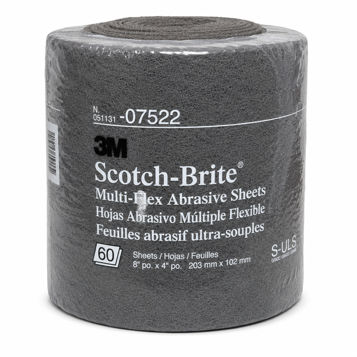 3M Scotch-Brite™ Multi-Flex Abrasive Sheets Roll 07522 S-ULS 8" × 4" – 60 Sheets