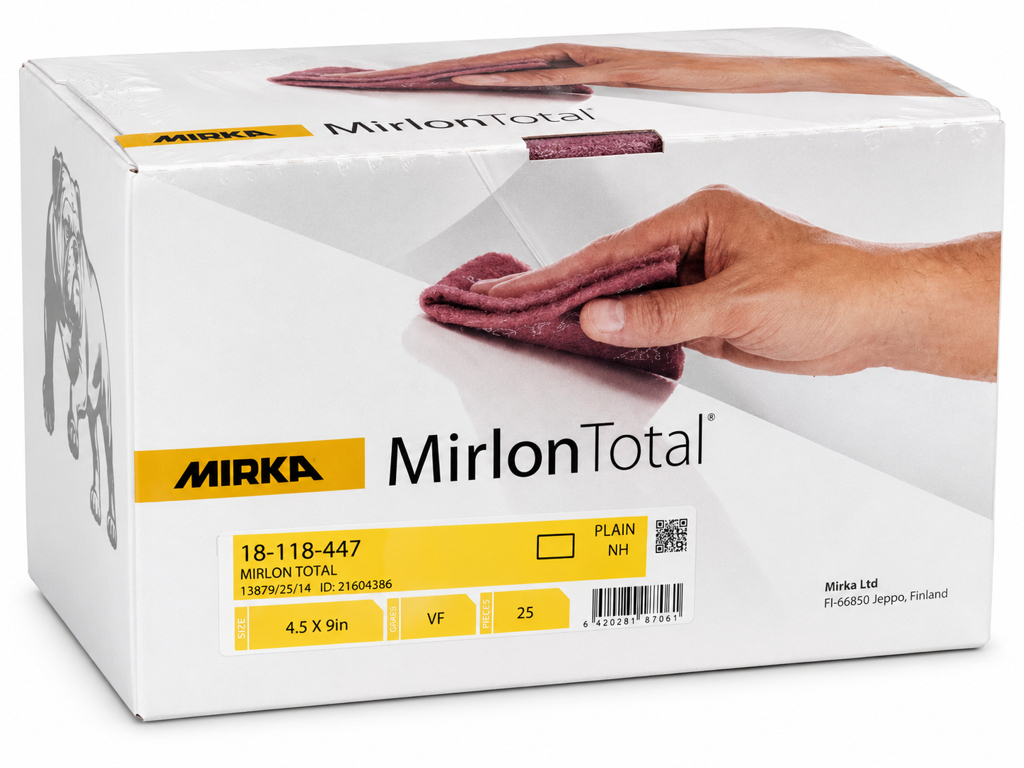 Mirka Mirlon Total Abrasive Sheets 4.5" x 9" Very Fine VF – 25 Sheets – Part #18-118-447