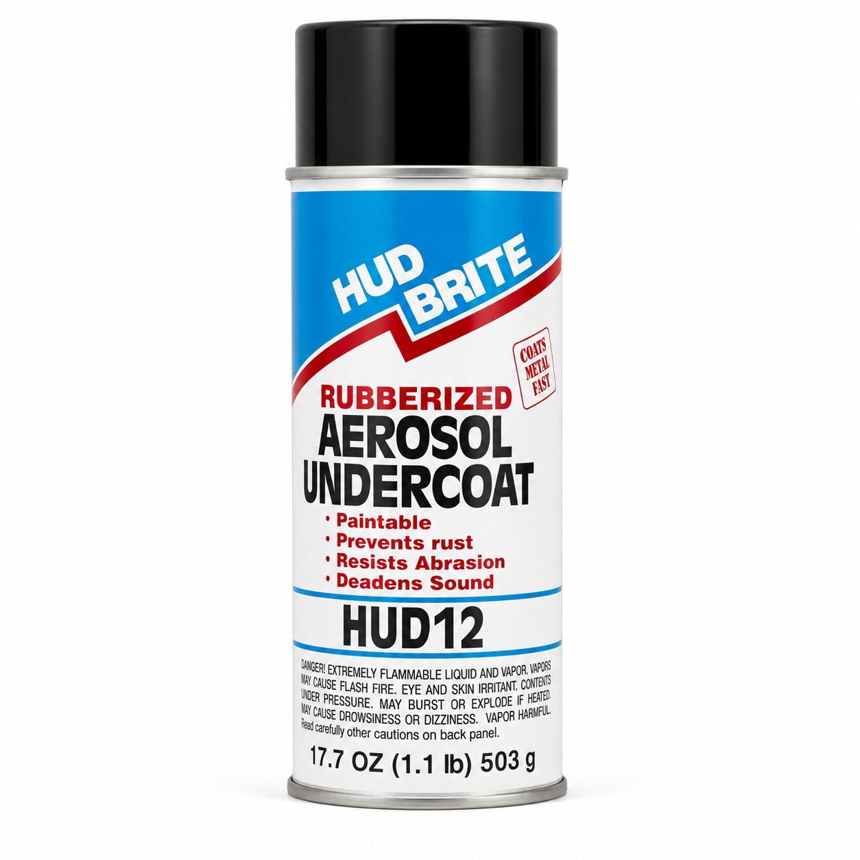 HUD BRITE HUD12 Rubberized Aerosol Undercoat – Paintable Rust Protection Coating
