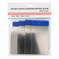 4-Piece Plastic Scraper Set with Steel Blades