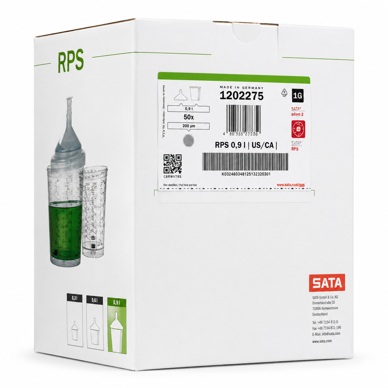 SATA RPS 0.9L Disposable Paint Cup System (50 Cups) – 1202275