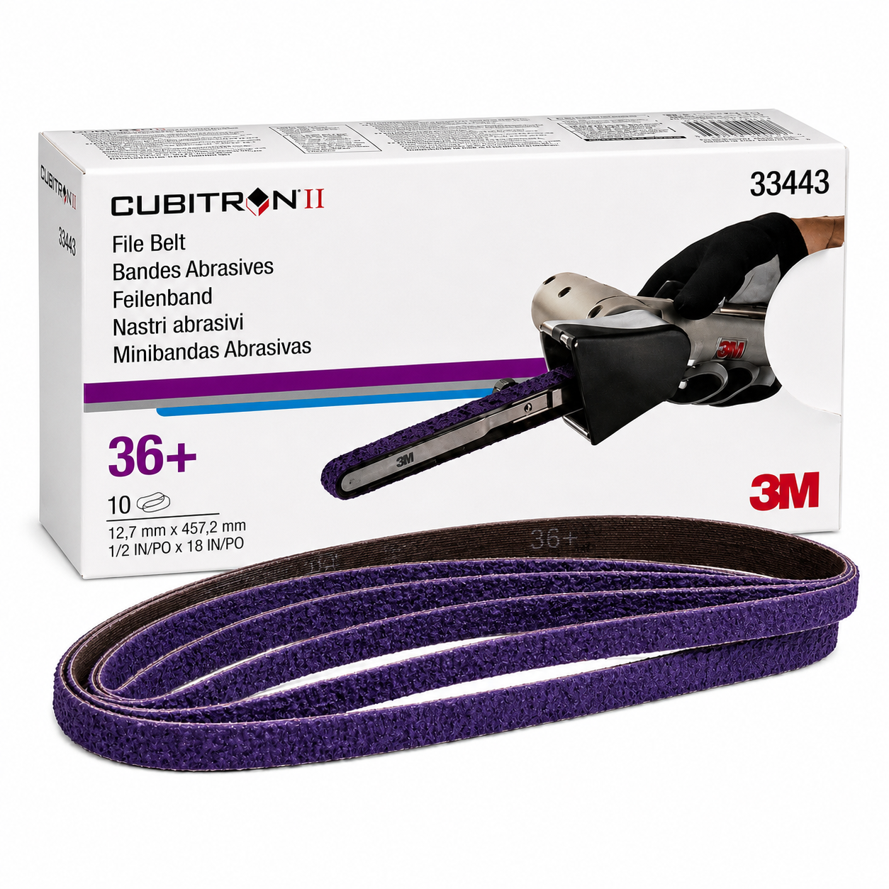 3M Cubitron II File Belt 33443 – 36+ Grit – 1/2" x 18"