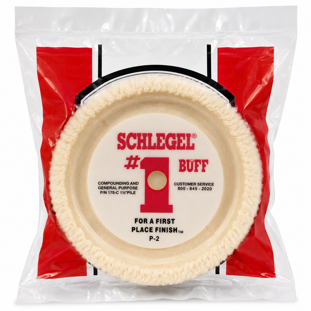 Schlegel #1 Buff Wool Compounding Pad – 8" Double Sided – 1.5" Pile