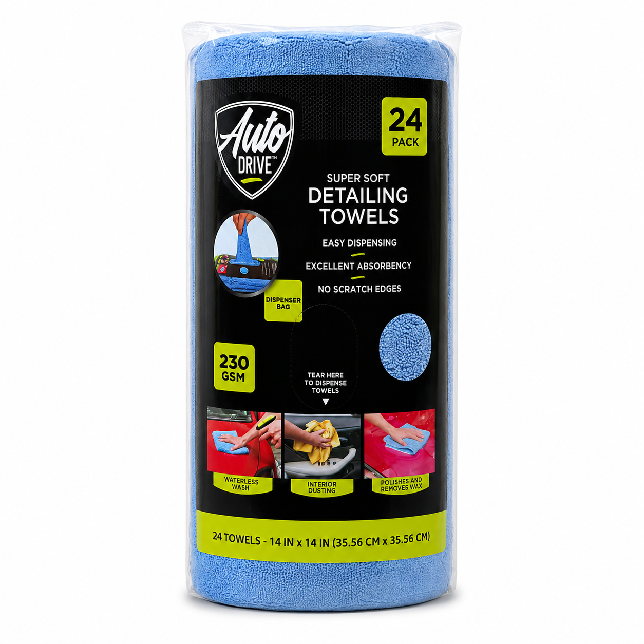 Auto Drive Super Soft Detailing Towels – 8 Pack, 24 Pack & 50 Pack