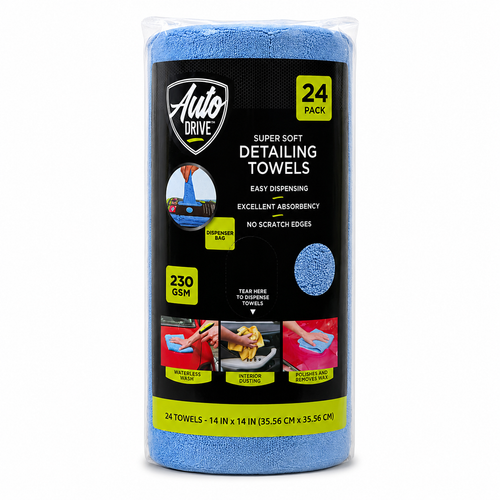 Auto Drive Super Soft Detailing Towels – 8 Pack, 24 Pack & 50 Pack