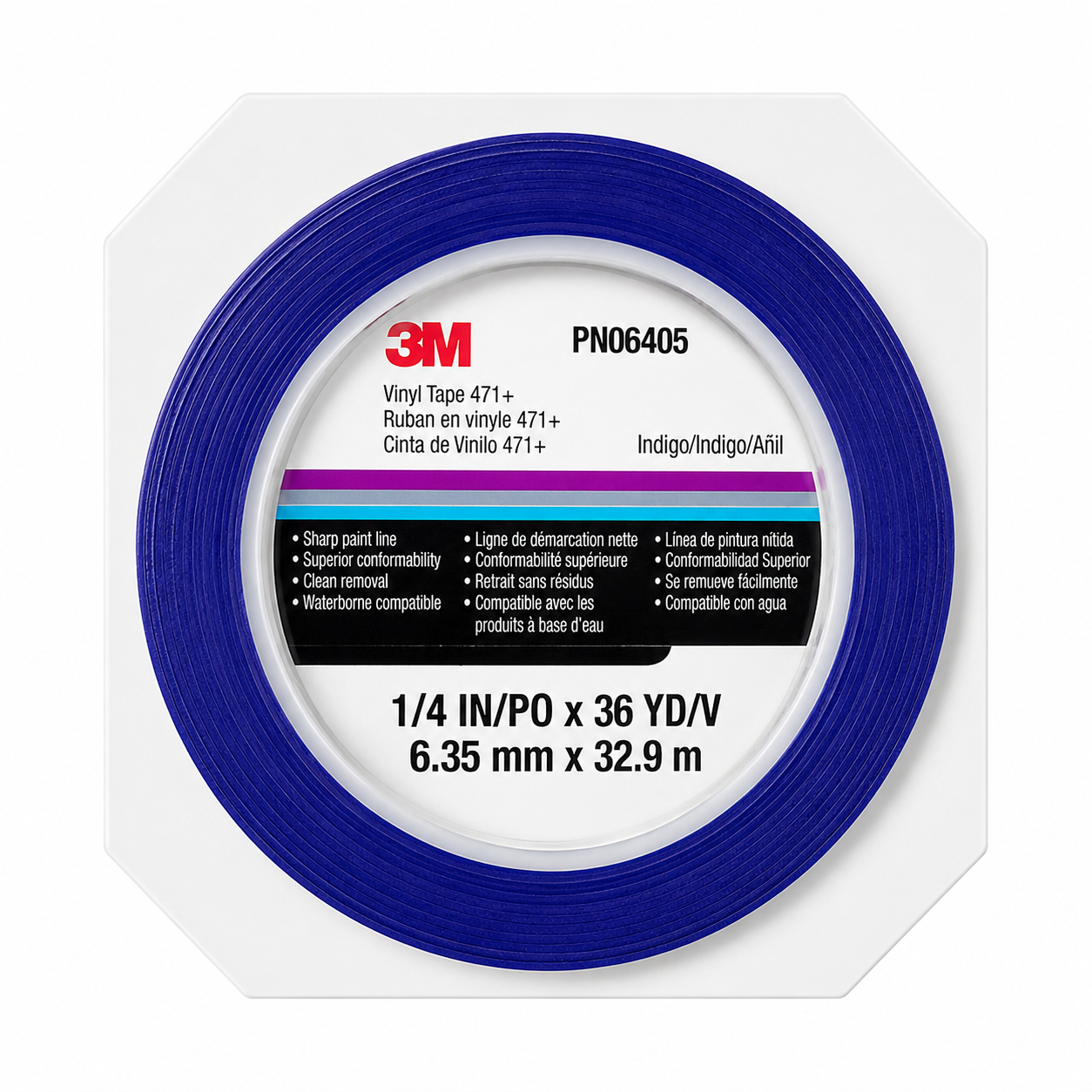 3M Vinyl Fine Line Tape 471+ - Indigo - 36 yd
