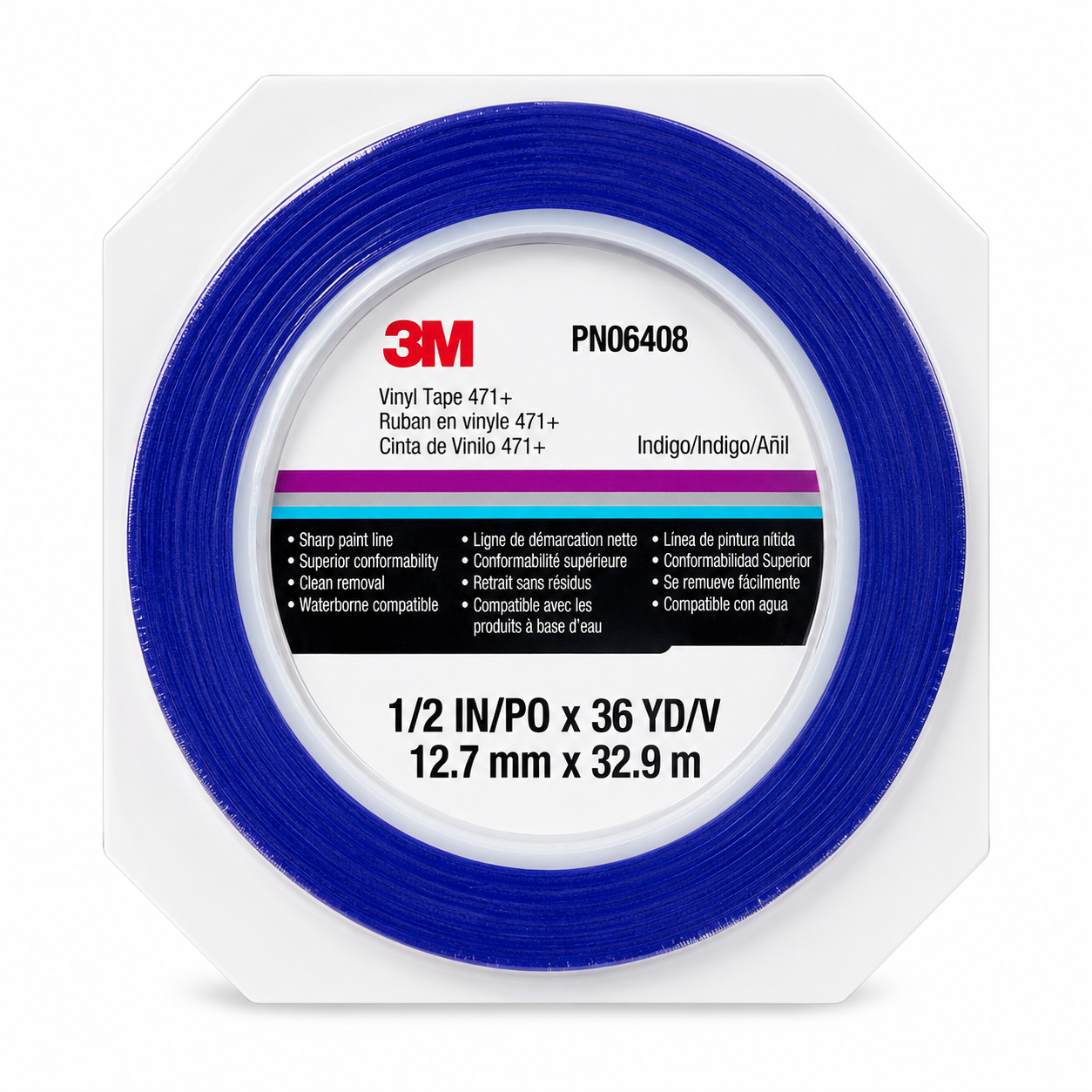 3M Vinyl Fine Line Tape 471+ - Indigo - 36 yd