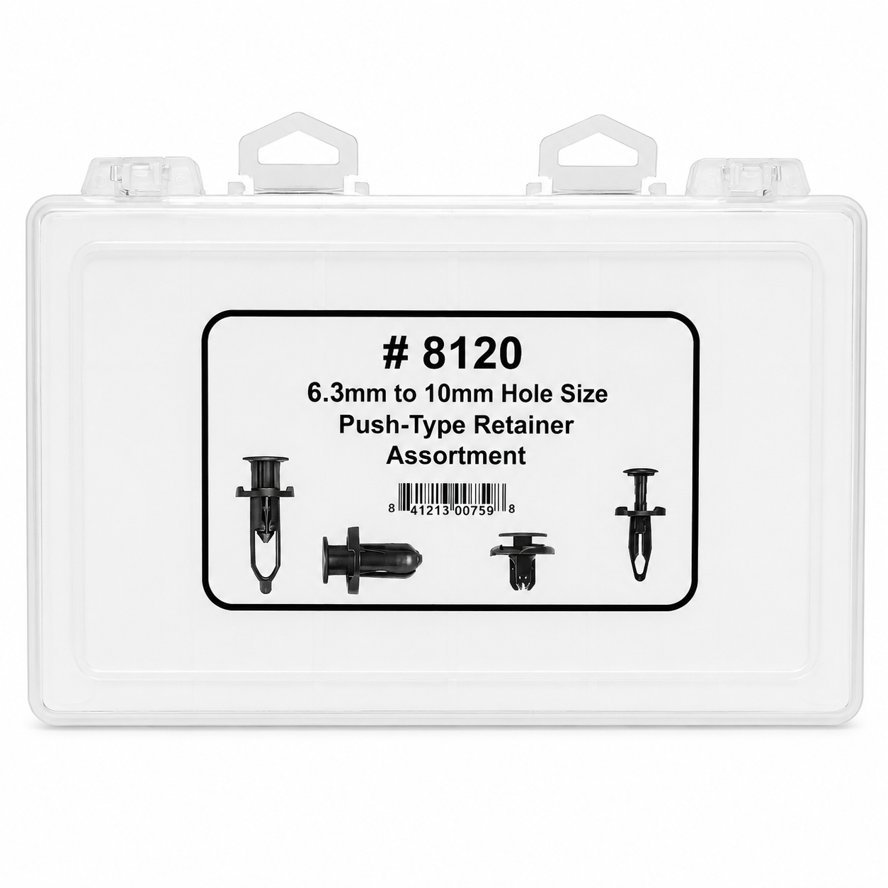 Push-Type Retainer Assortment Kit #8120 – 6.3 mm to 10 mm Hole Size