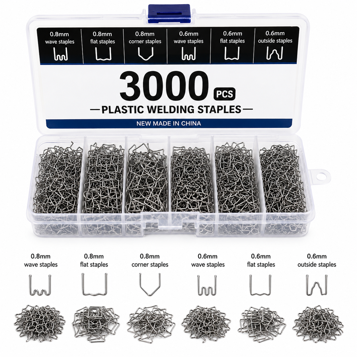 3000 PCS Plastic Welding Staples Kit – Hot Stapler Plastic Repair Staples Assortment