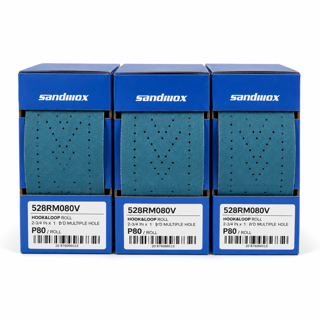 Sandwox 528 Ocean Blue Hook & Loop Sanding Roll 2-3/4" × 13 Yards