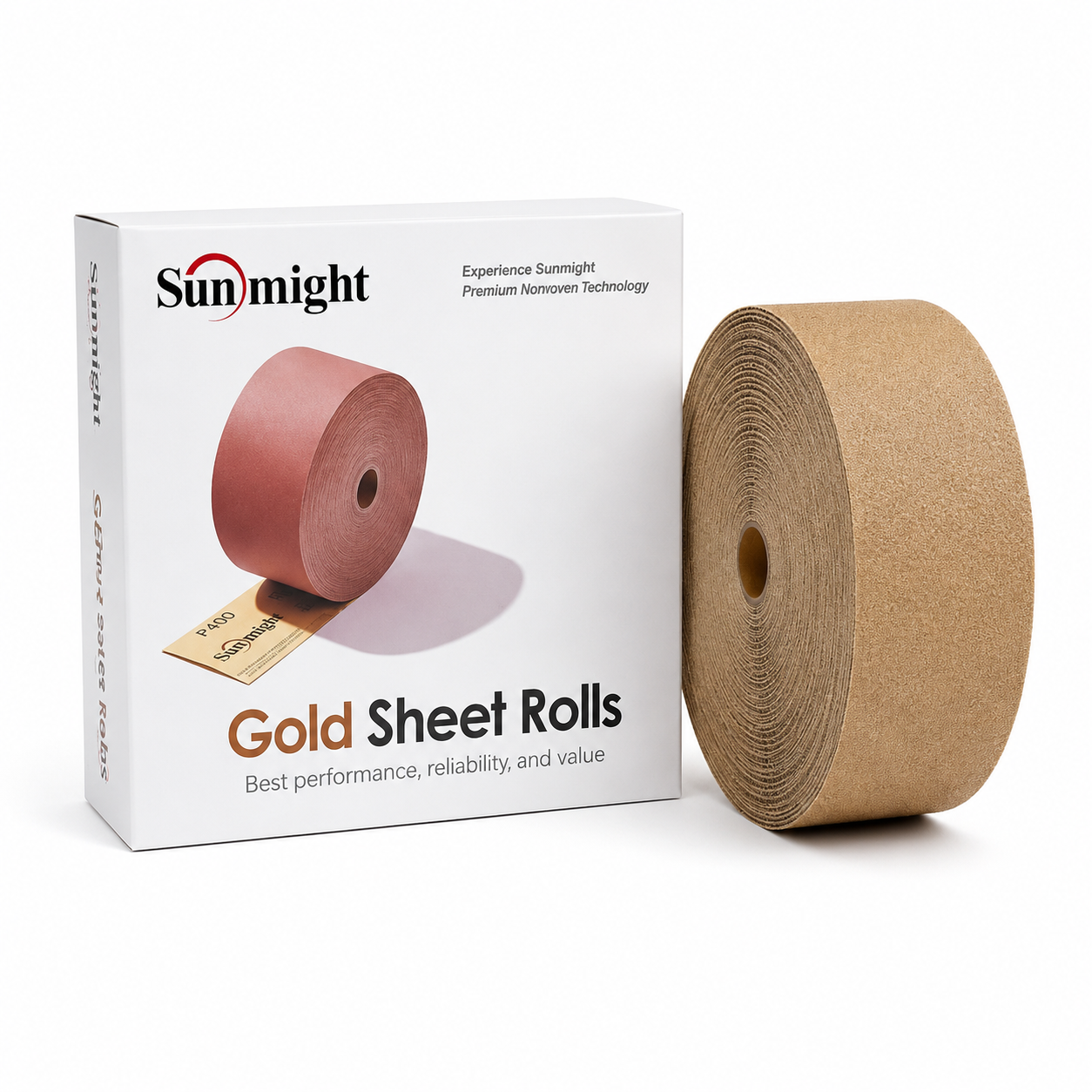 Sunmight PSA Gold Sheet Roll 2-3/4" x 25 Yards Sandpaper Roll