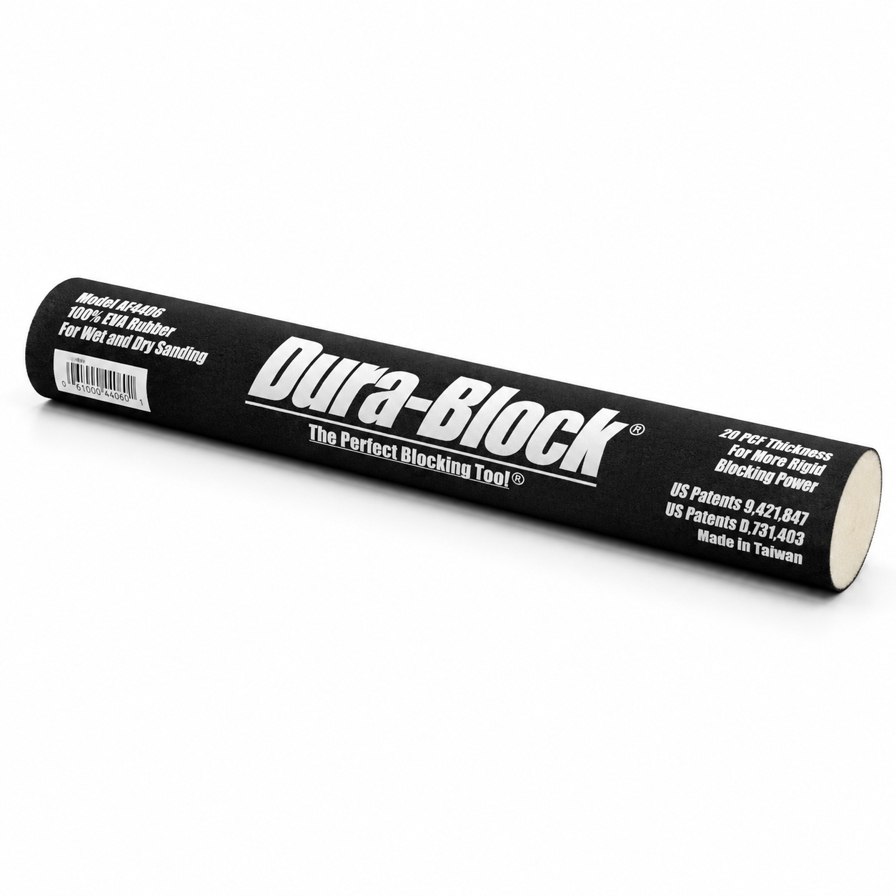 Dura-Block AF4404 Round Sanding Block – 11" Flexible EVA Rubber Hand Sanding Block