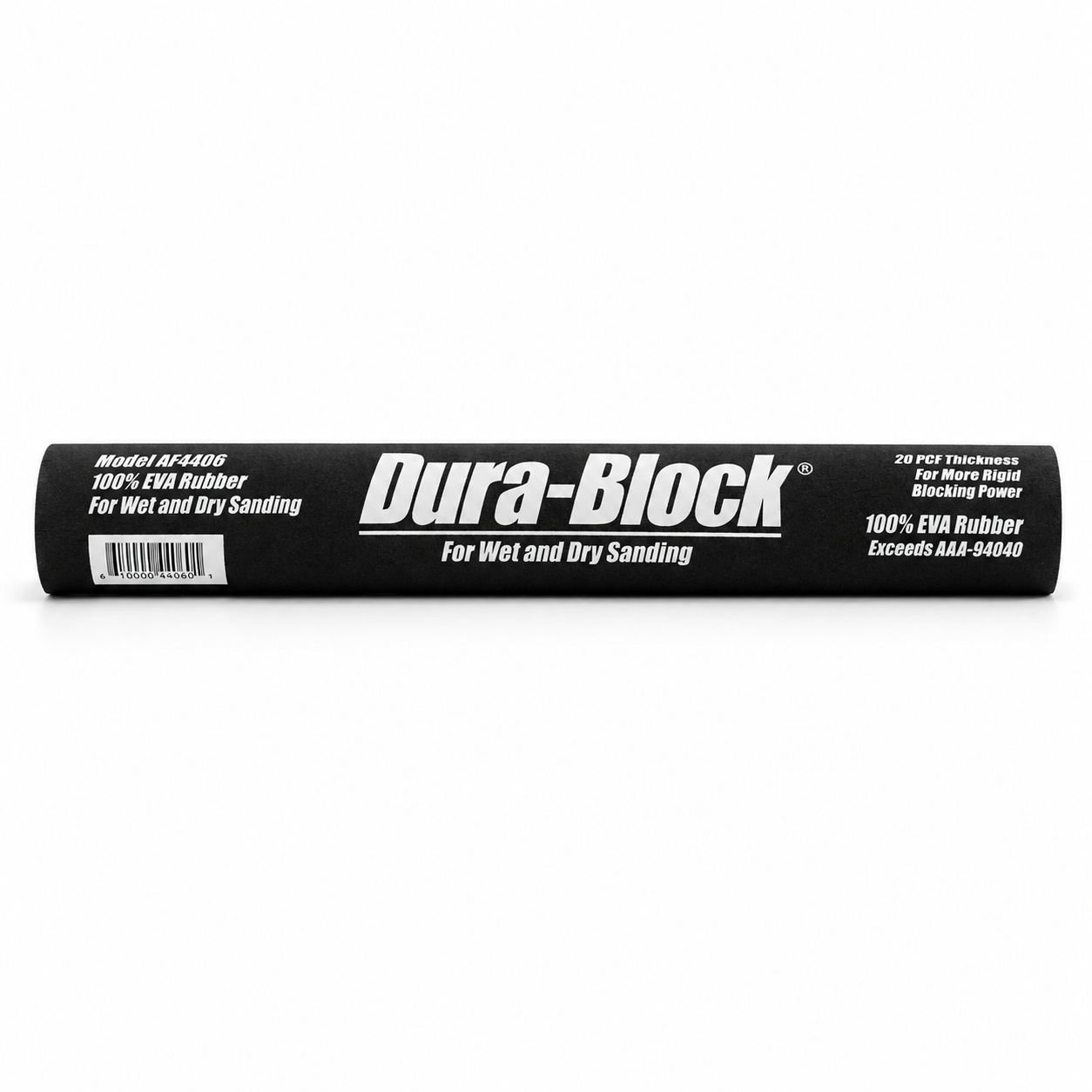 Dura-Block AF4404 Round Sanding Block – 11" Flexible EVA Rubber Hand Sanding Block