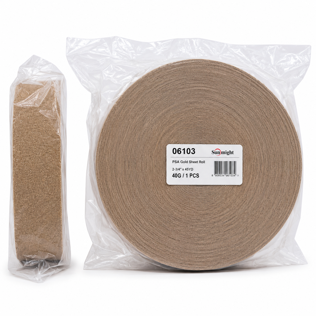Sunmight PSA Gold Sheet Roll – Adhesive Sanding Roll 2-3/4” x 45 Yards