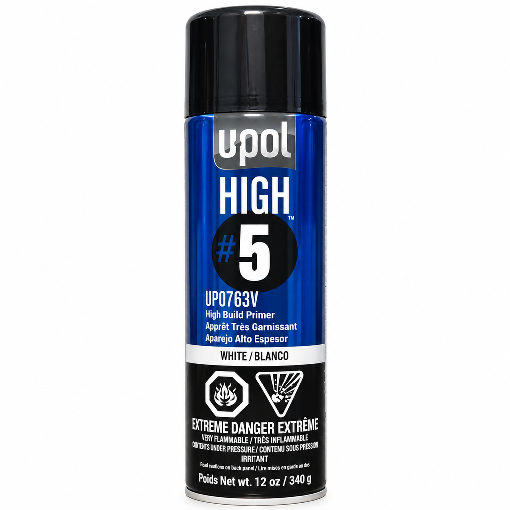 U-POL HIGH #5 High Build Primer Aerosol – White, Gray or Black