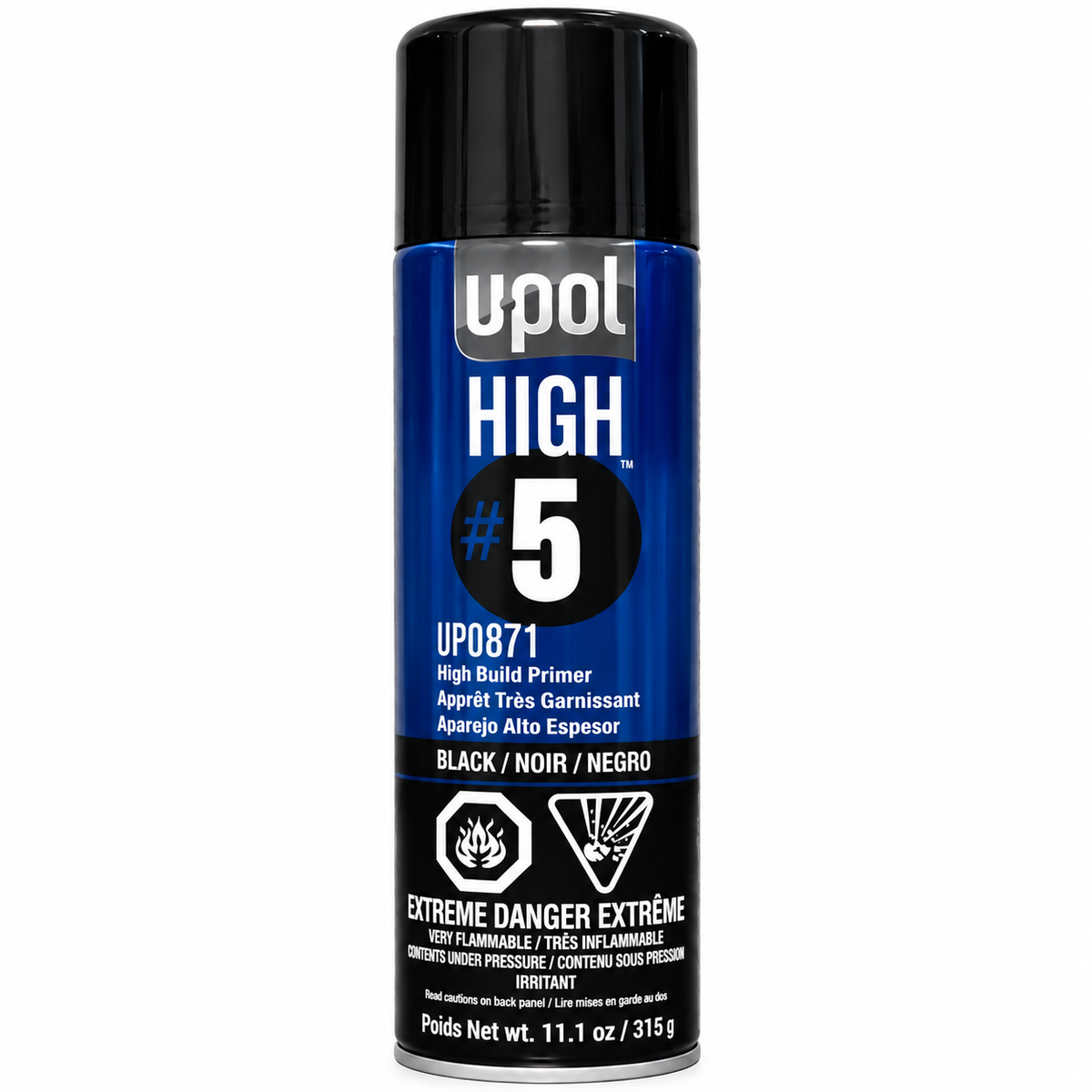 U-POL HIGH #5 High Build Primer Aerosol – White, Gray or Black