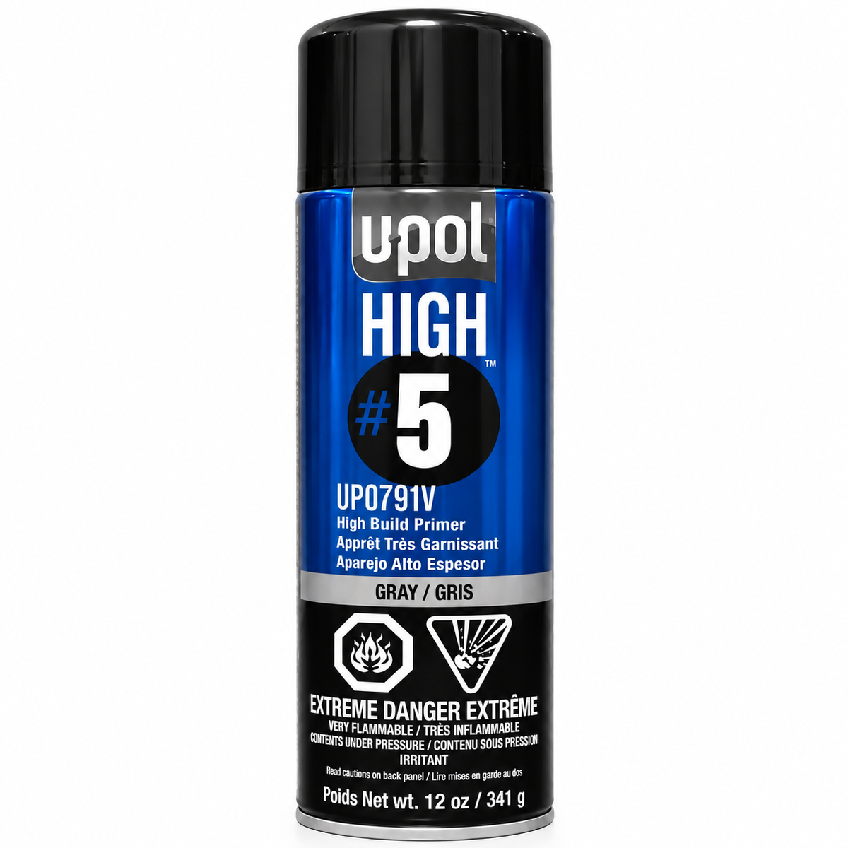 U-POL HIGH #5 High Build Primer Aerosol – White, Gray or Black