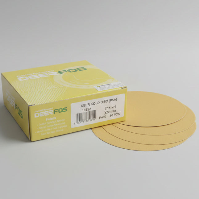 Deerfos Deer Gold 6" PSA Sanding Disc - Solid (No Hole)